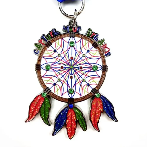 OEM Custom Dream Catcher Running Shimmer Medal