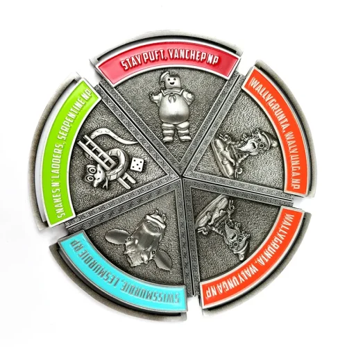 Custom Antique Silver Segment Medals for Series Running Events