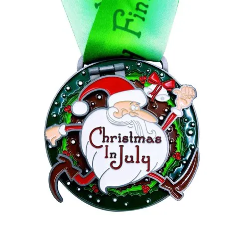 Custom Christmas Marathon Finisher Award Medal