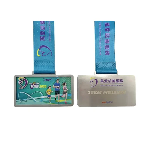 Anpassad Matte Silver Run Finisher-medalj