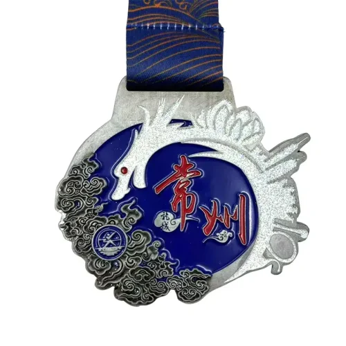 Médaille à graver recouverte de paillettes