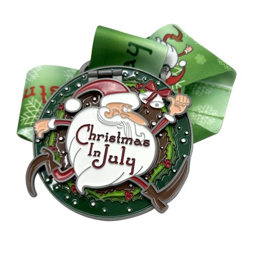 Cu ridicata Xmas Zinc Alloy Medal cu panglică