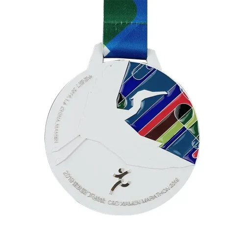 Bespoke Color-spray White Medal with Color Infilled