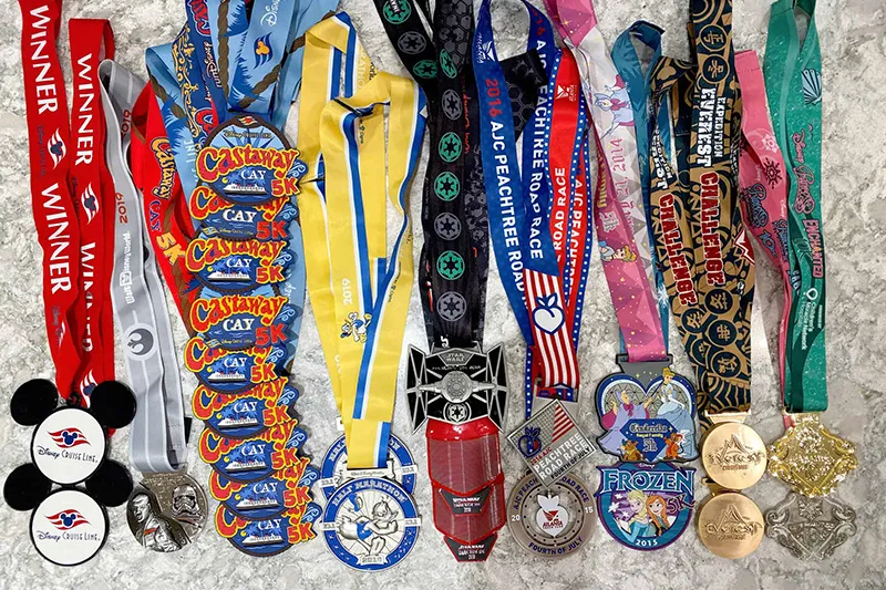 Médaille de vainqueur de course à pied gravée en 3D sur mesure