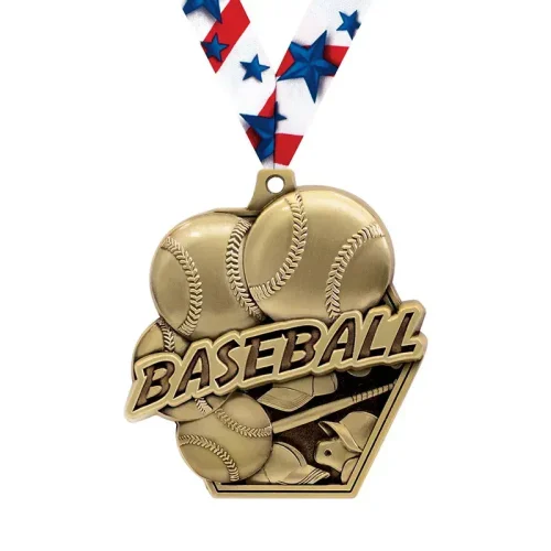 Médaille de softball 3D avec gravure personnalisée Wholesale