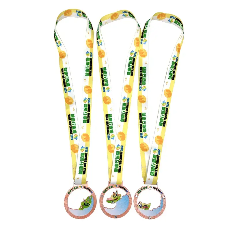 Personalised Engraved Texture Soft Enamel Hiking Series Magnetic Medals