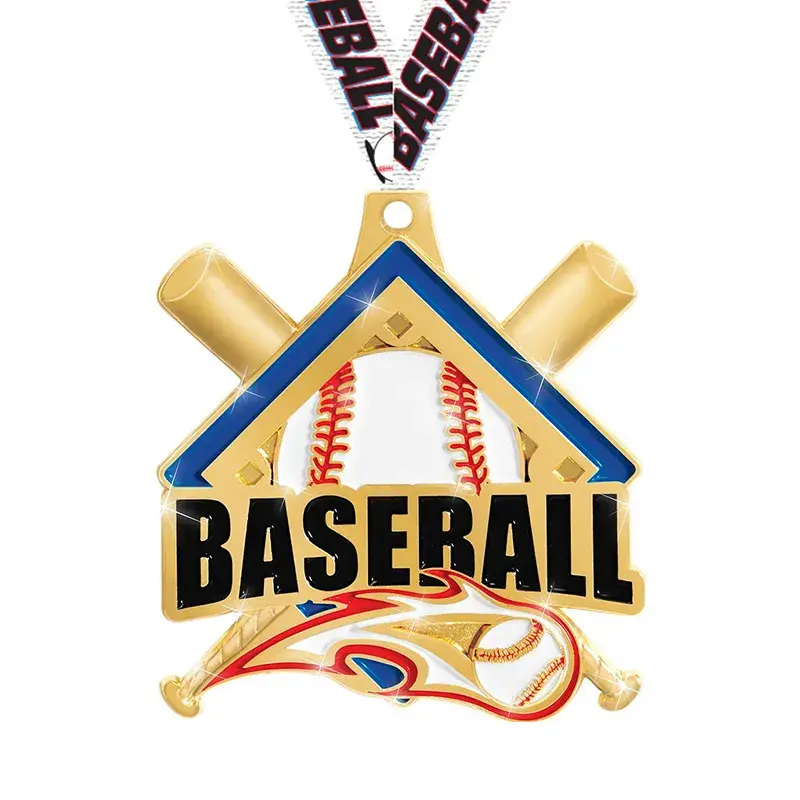Médaille de la victoire du club de baseball en émail souple