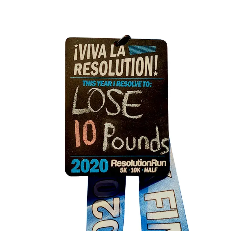 10K Running Race Paintable Chalkboard Wooden Medal with Magnet
