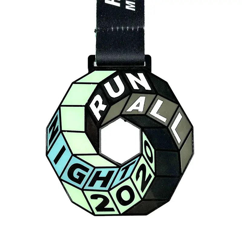Custom Glow in Dark Night Funny Run Medal