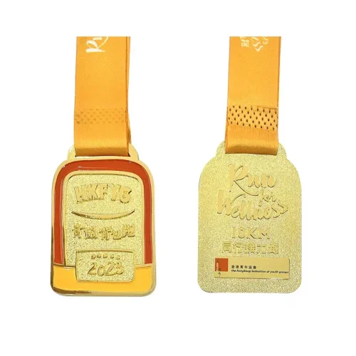 10KM Funny Relay Run Medals with Sandblasting and Soft Enamel
