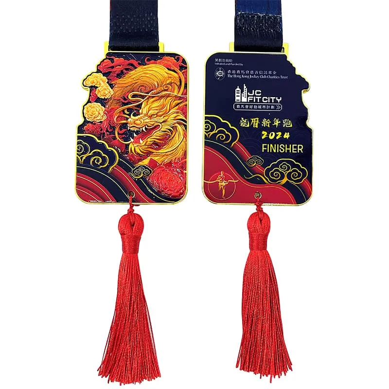 Médaille de course personnalisée en 3D avec impression UV et revêtement époxy