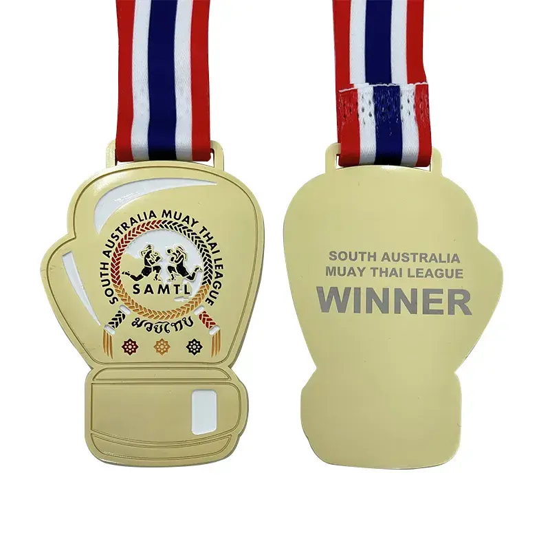 Цветное напыление MUAY THAI Лига бокса медаль с мягкой эмалью