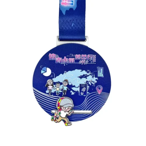 Médaille du marathon de Cusotm avec curseur métallique