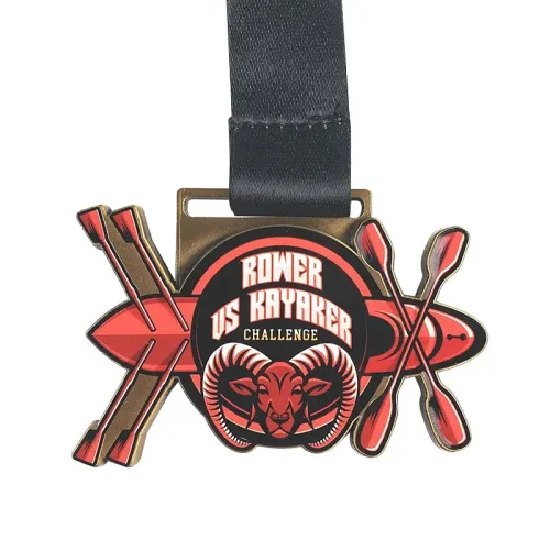 Médaille d'aviron moulée à l'emporte-pièce et imprimée en couleur