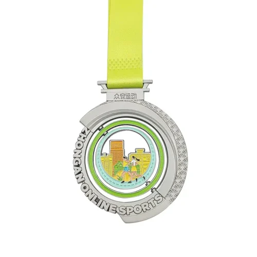 Médaille de filature personnalisée en alliage de zinc à double anneau