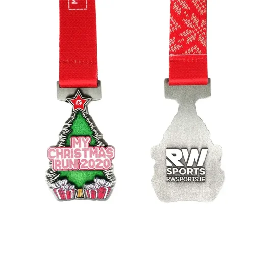 Medalie Sparkling Crăciun Fun Run cu decorare Glitter
