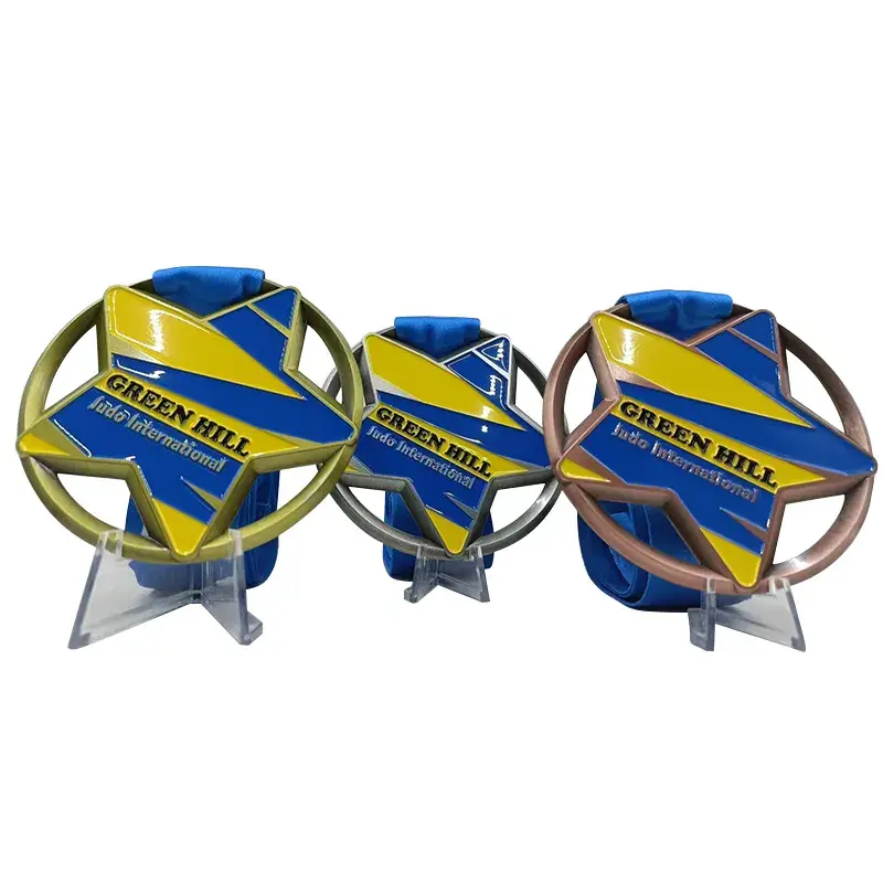 Custom Judo Star Medal with Soft Enamel