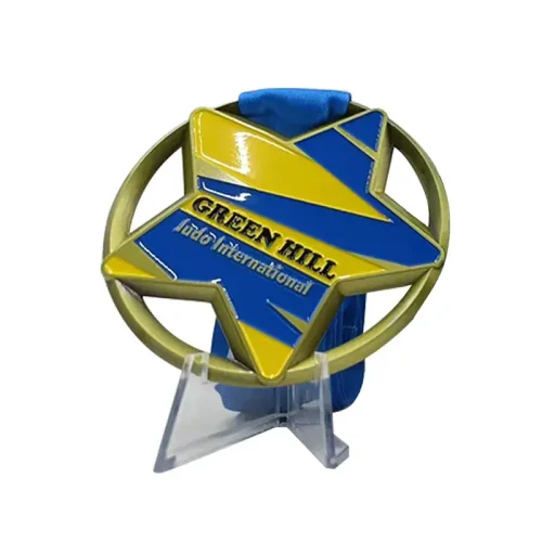 International Judo Star Medal with Soft Enamel