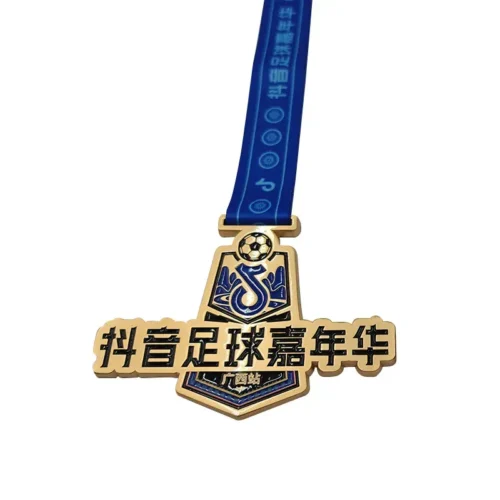 2.75 Soft Enamel Filled Soccer Goal Medal