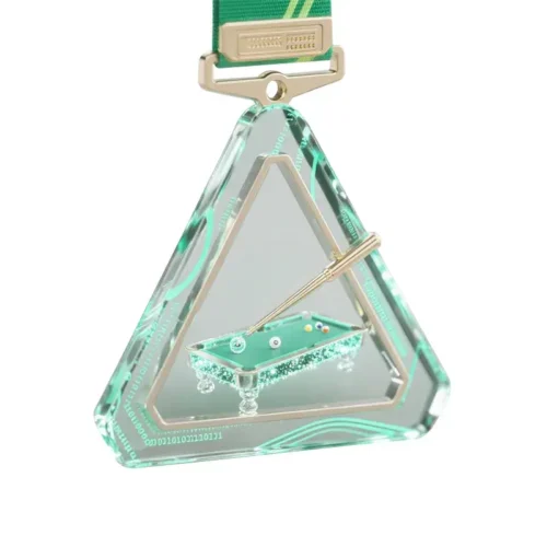 2.75 Billiards Crystal Awards Medallion with Custom Lanyard