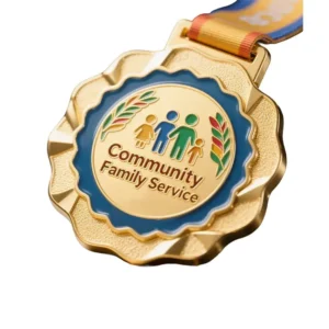 Personalised Golden Community Service Medal