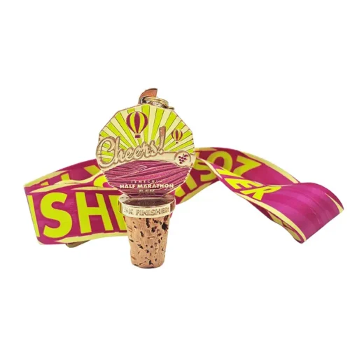 Half Marathon & 5K Finish Anniversary Wine Cork Medal