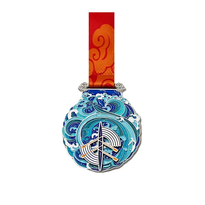 Shanghai Rowing Race Metallic Slider Medal
