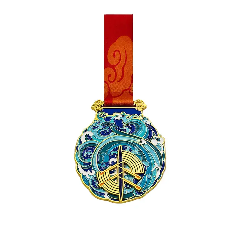 Shanghai Rowing Racing Zinc Alloy Slider Medal
